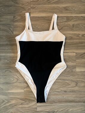 Classic Black & White One-Piece Swimsuit for Women